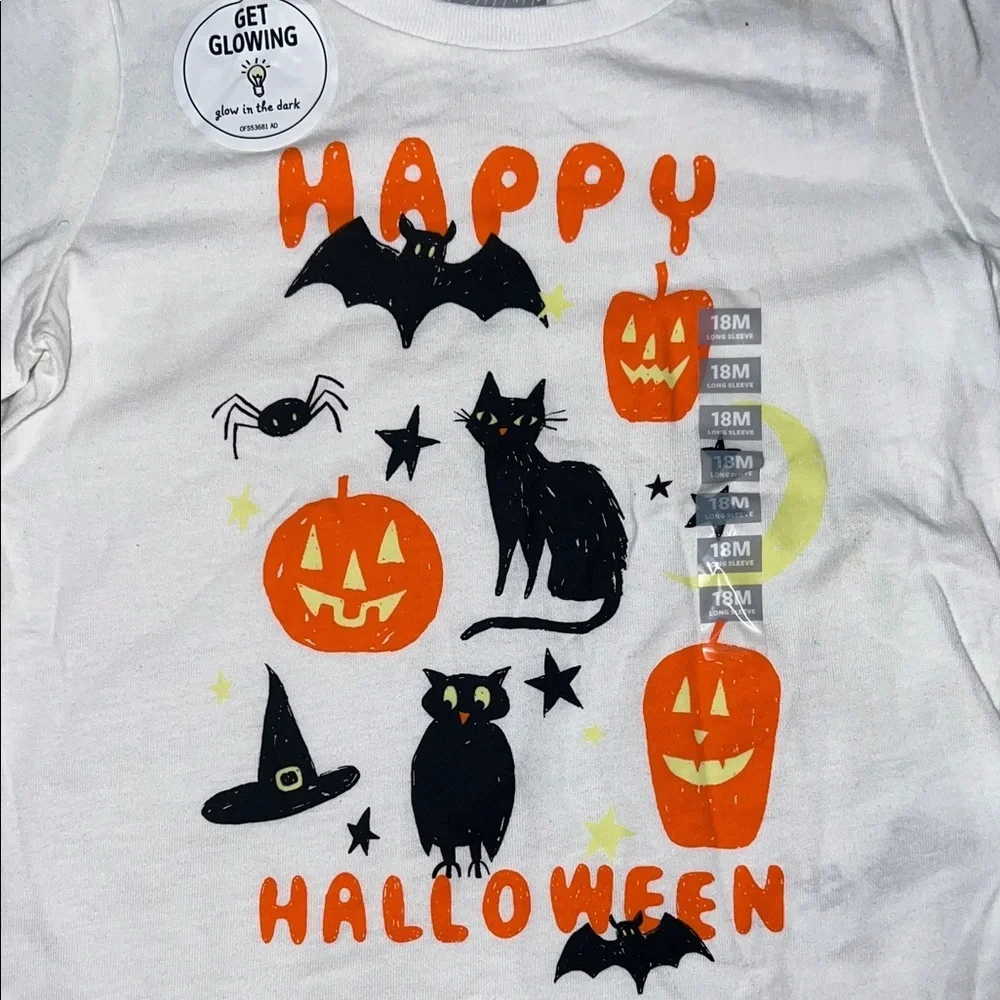 OshKosh B'gosh Halloween Shirt - White with Orange and Black Graphics
